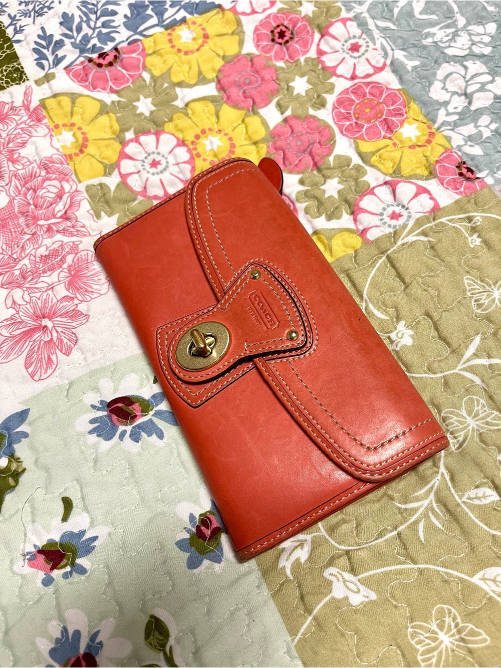 vintage coach orange legacy wallet